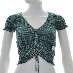 NWT Arizona Blue Dawn Space Dye Short Sleeve Vneck Top